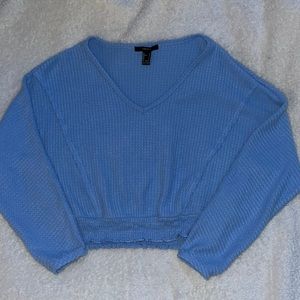 Blue Forever 21 Cropped Sweater